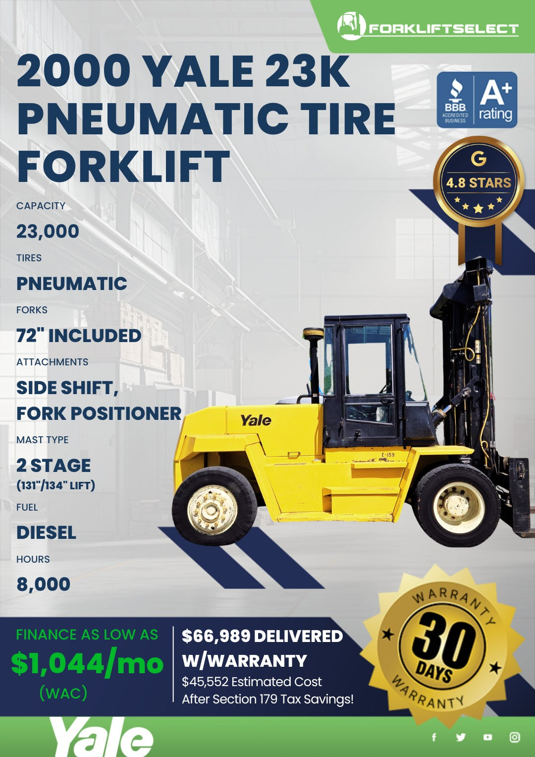 2000 Yale 23K Pneumatic