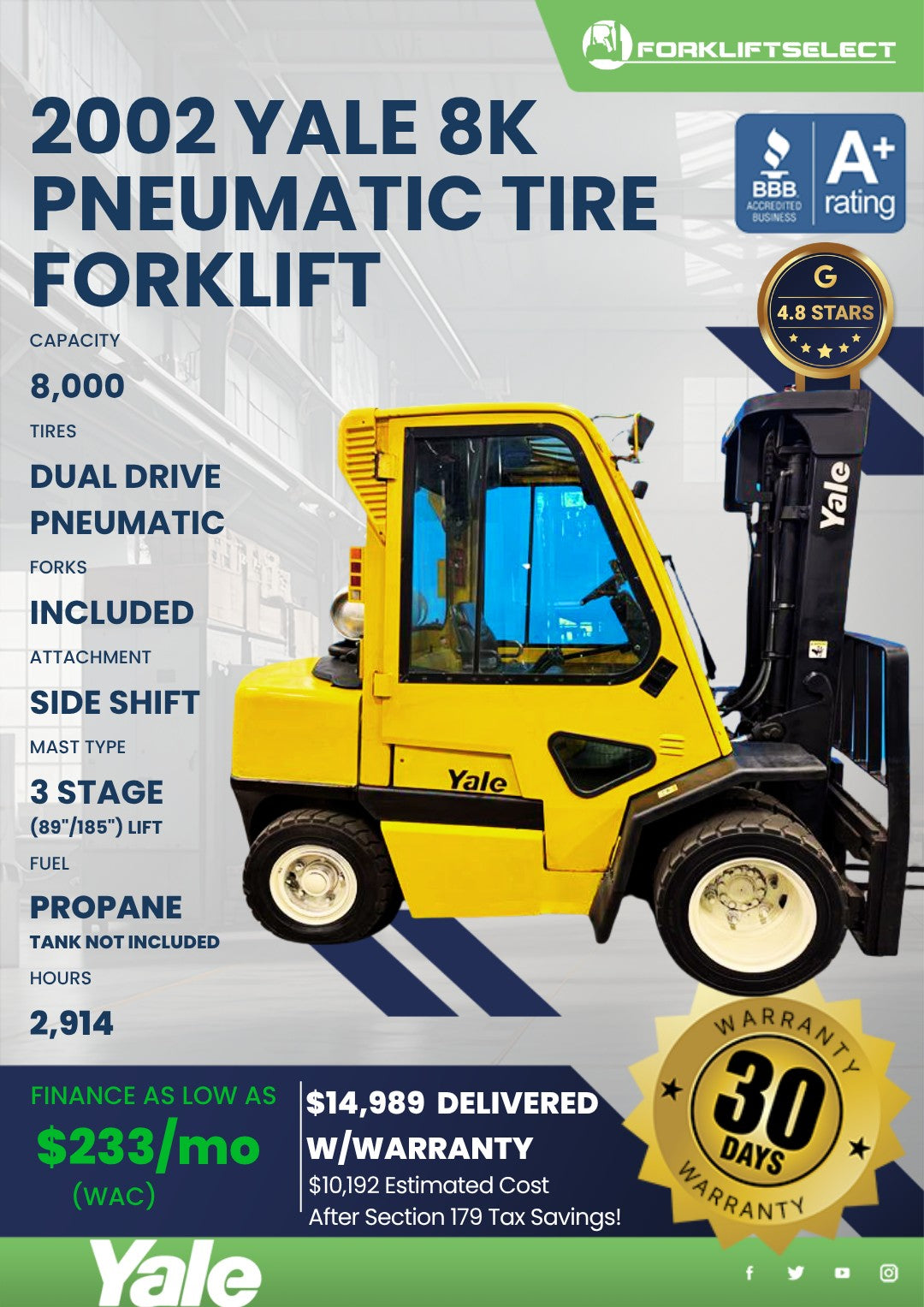 2002 Yale 8K Pneumatic