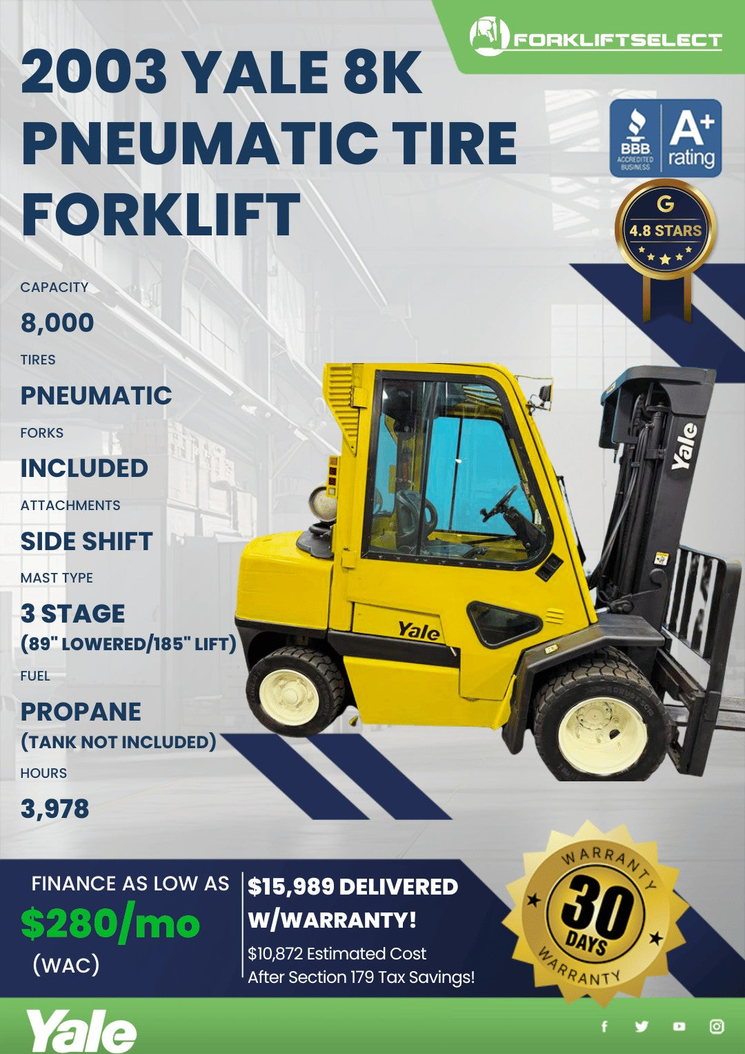2003 Yale 8K Pneumatic