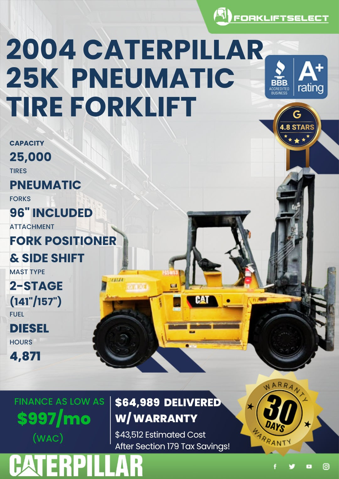 2004 Caterpillar 25K Pneumatic