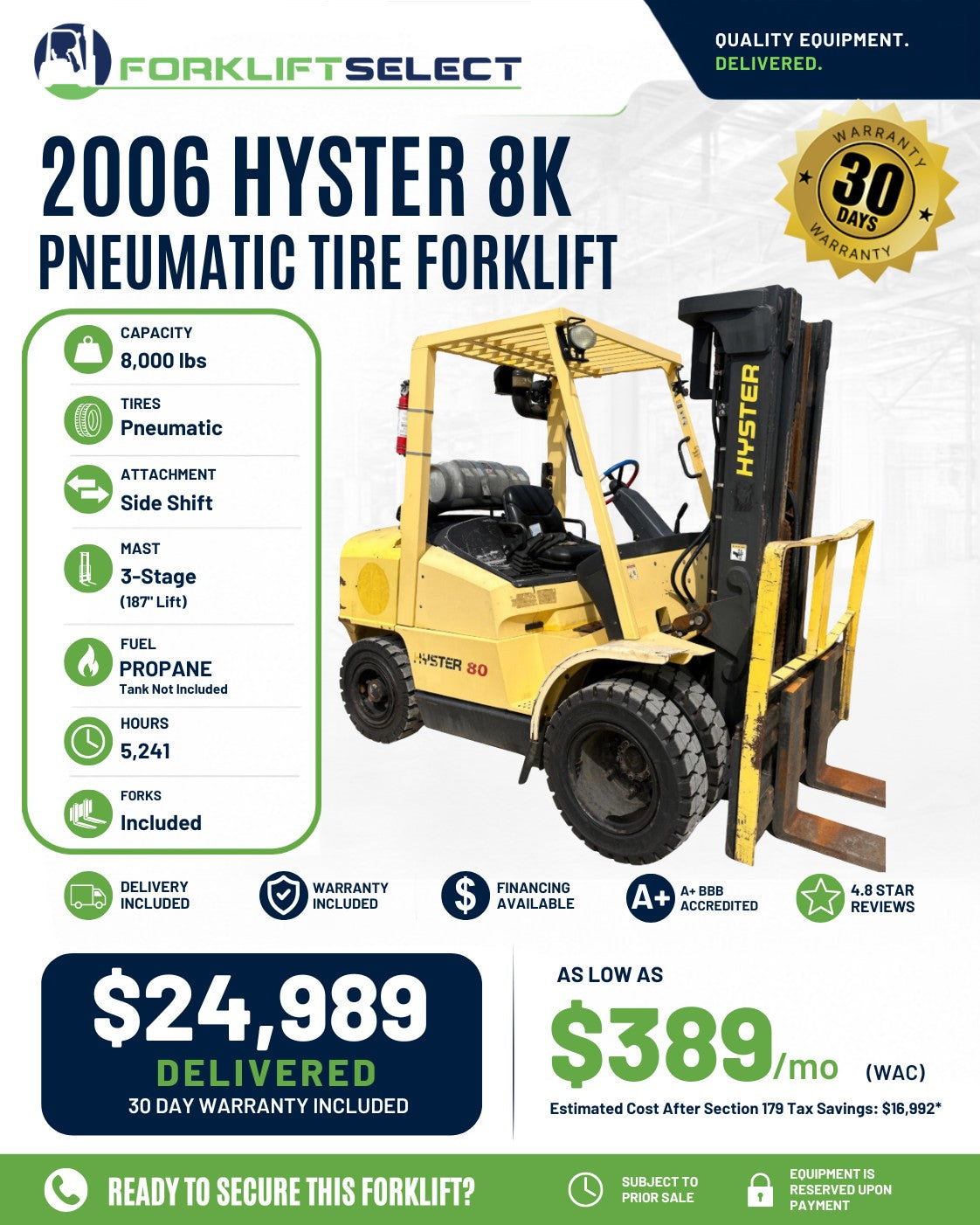 2006 Hyster 8K Pneumatic