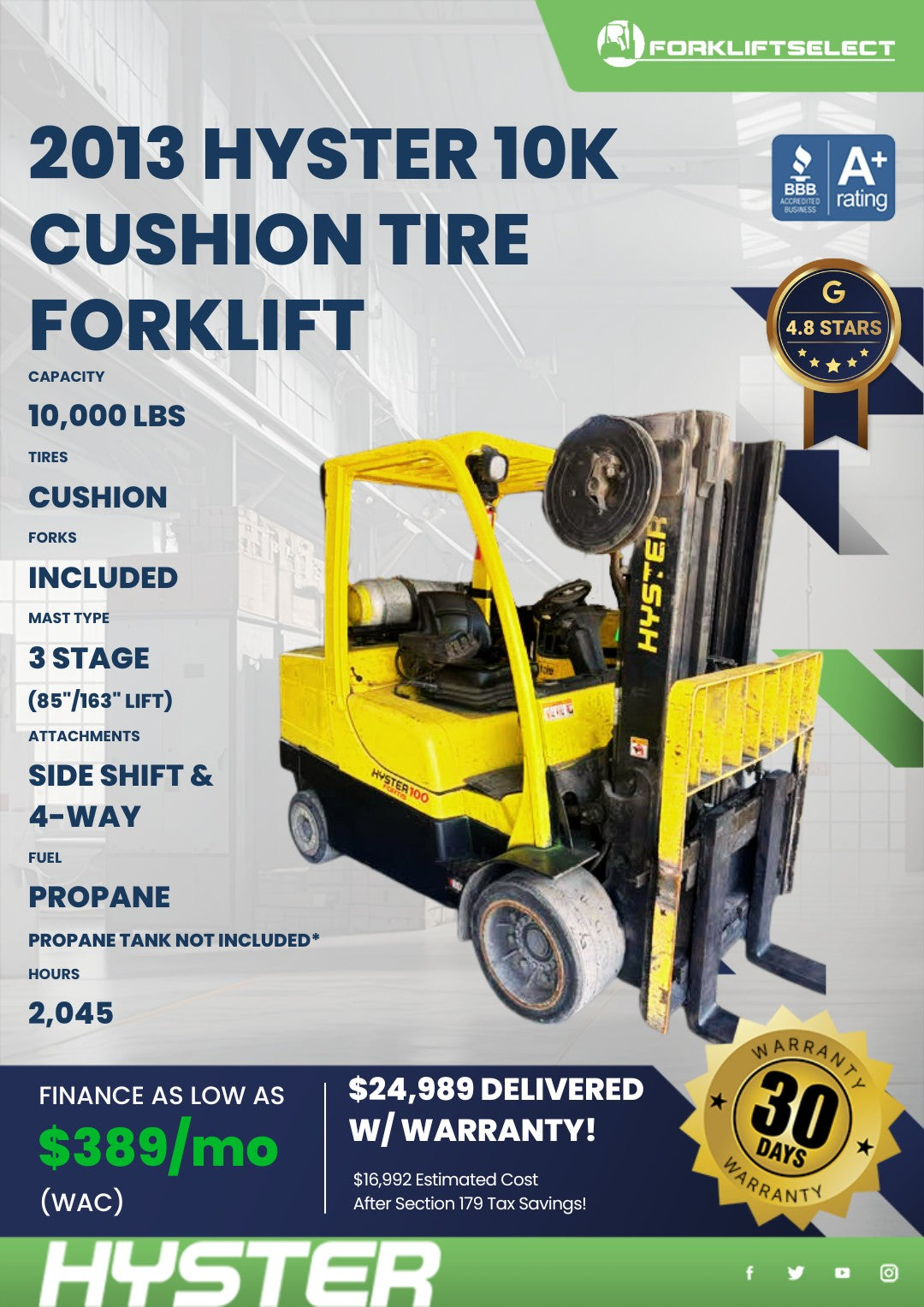 2013 Hyster 10K Cushion
