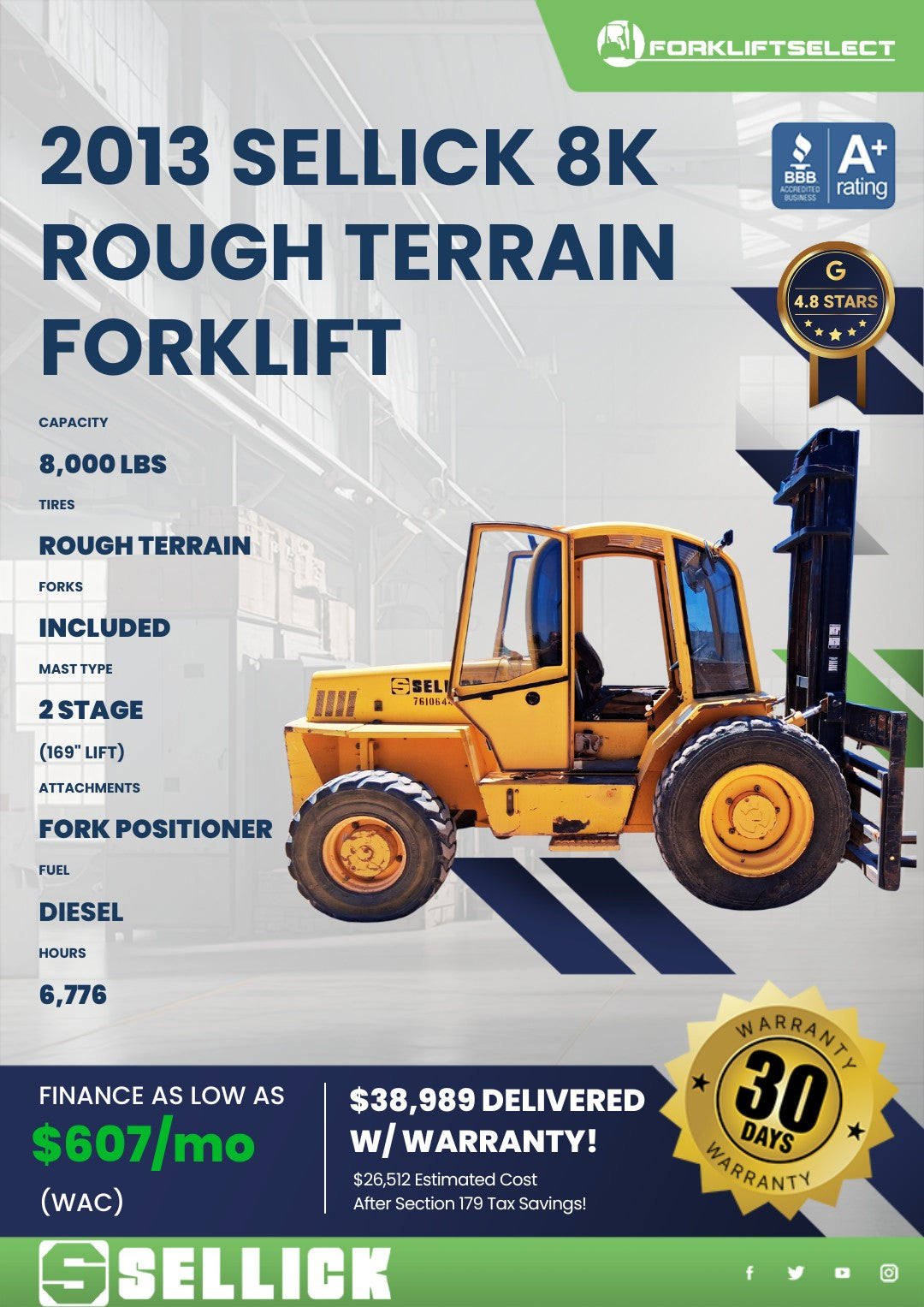 2013 Sellick 8K Pneumatic