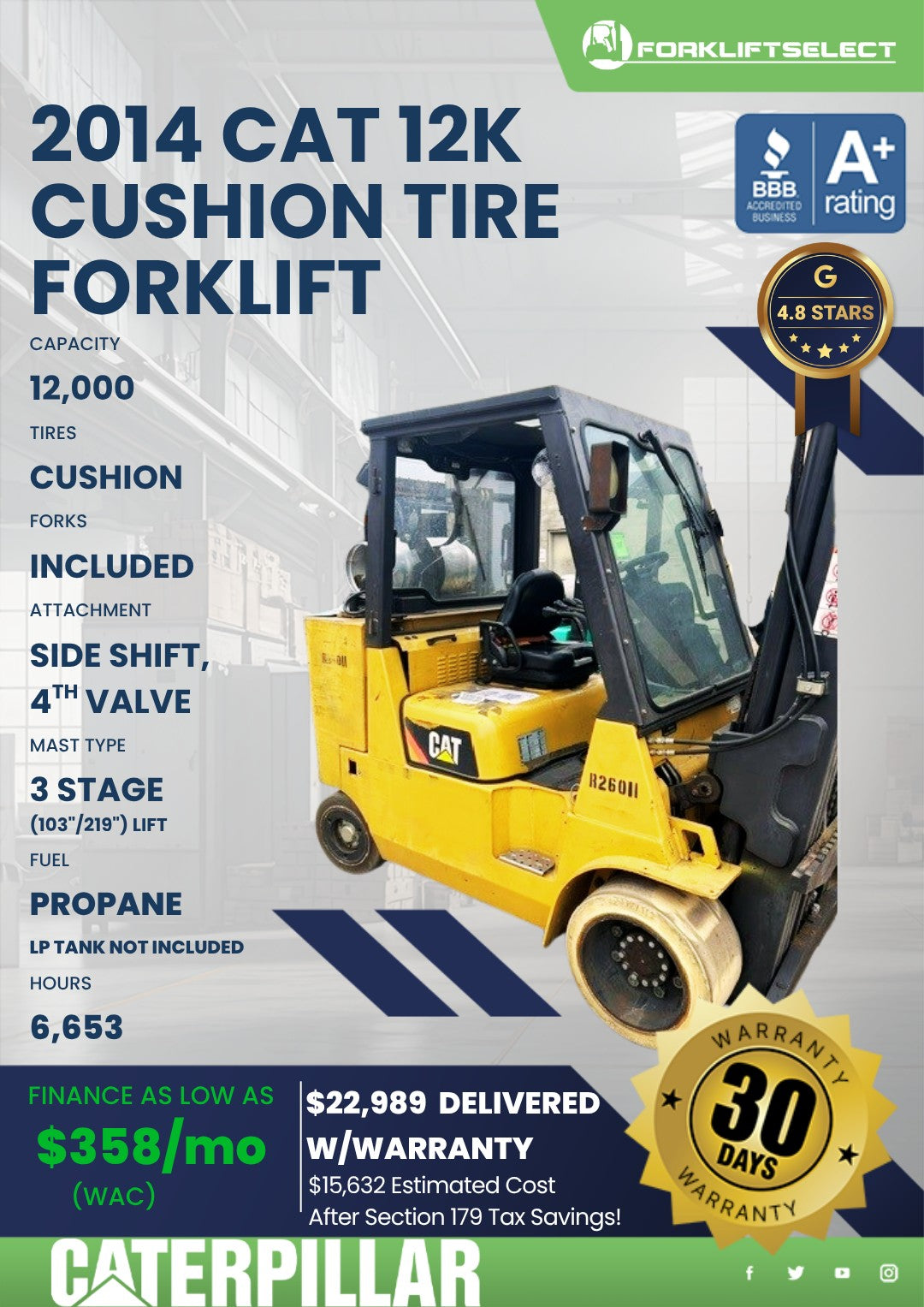 2014 Caterpillar 12K Cushion