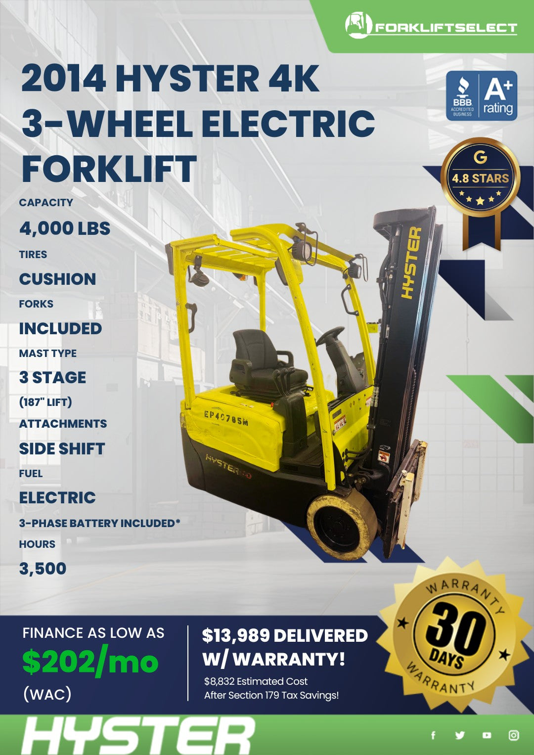2014 Hyster 4K Cushion