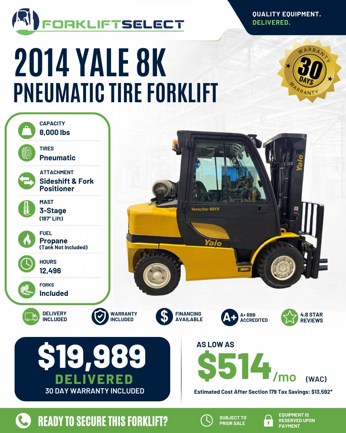 2014 Yale 8K Pneumatic