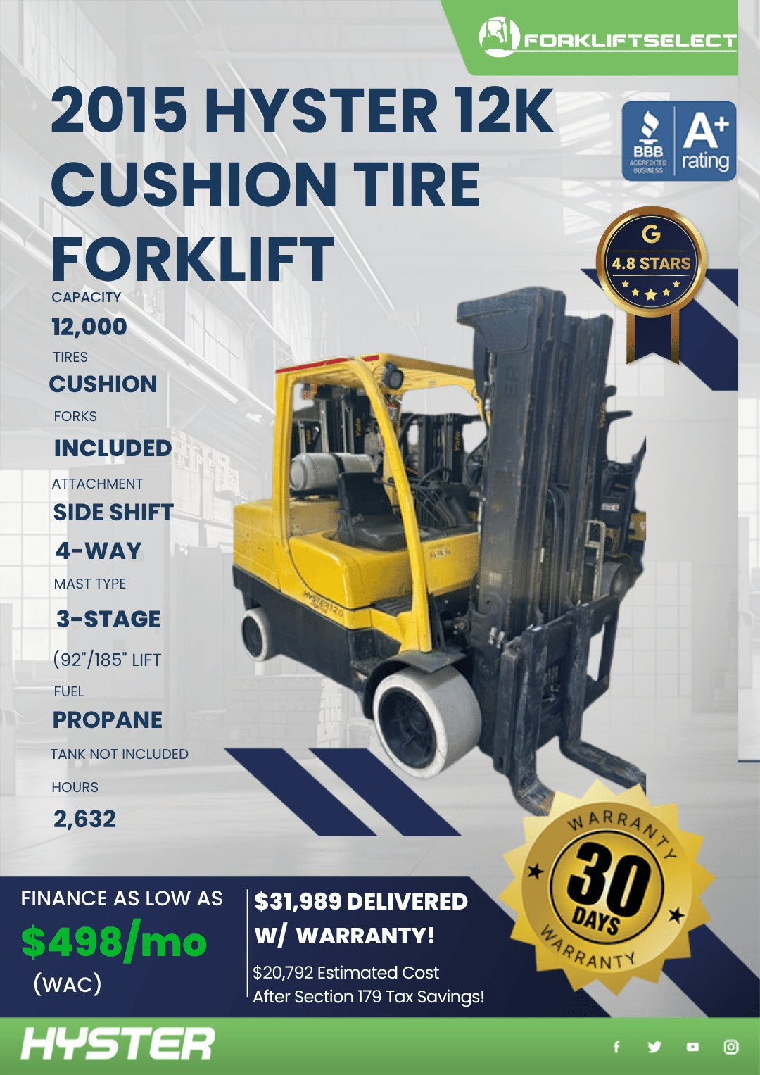 2015 Hyster 12K Cushion