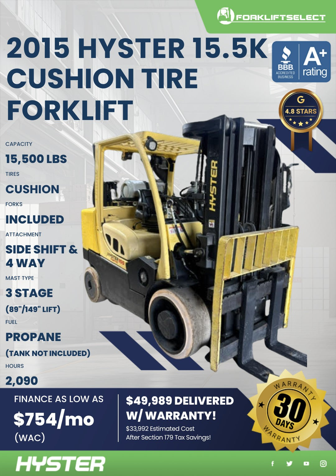 2015 Hyster 16K Cushion