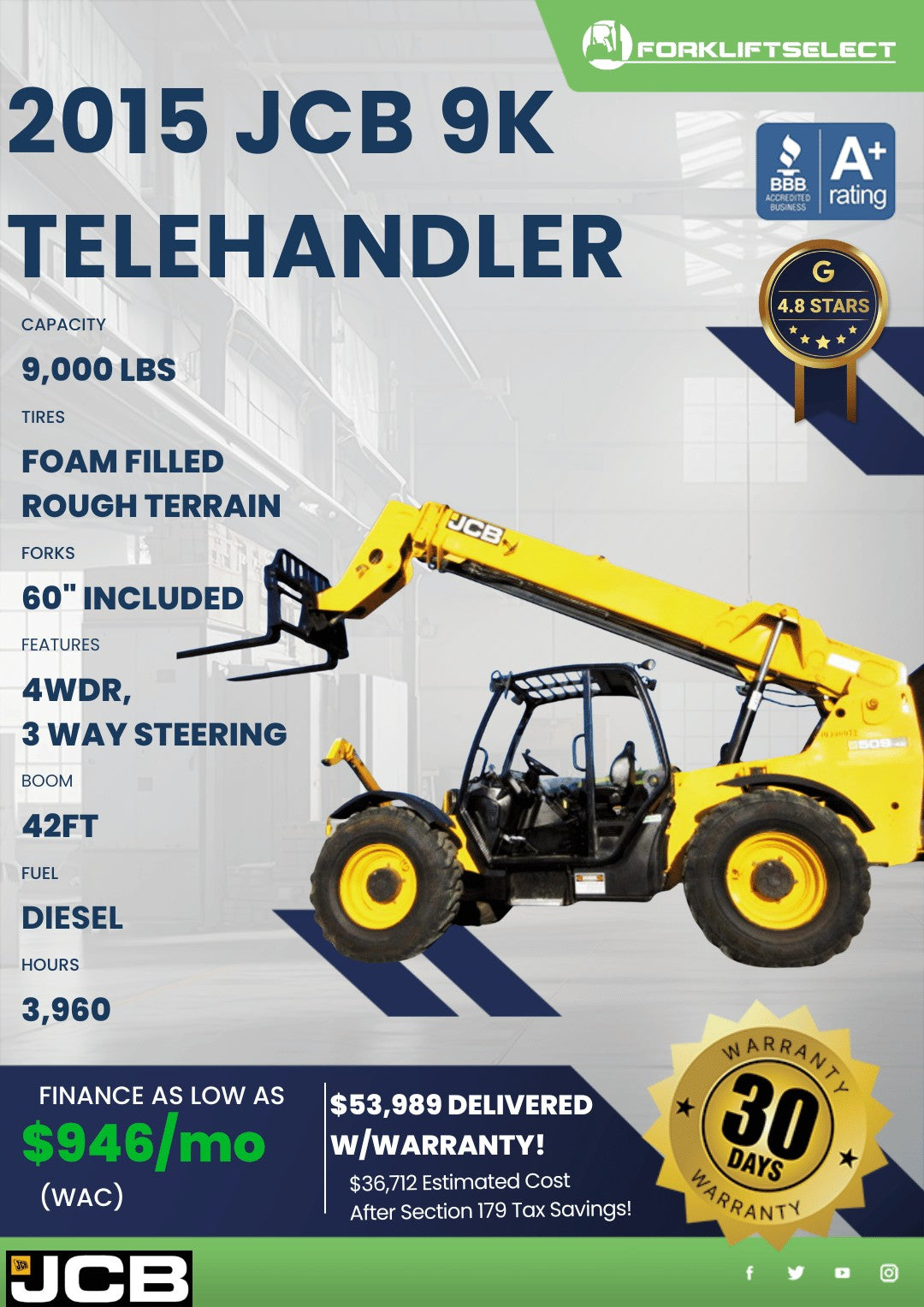 2015 JCB 9K Pneumatic