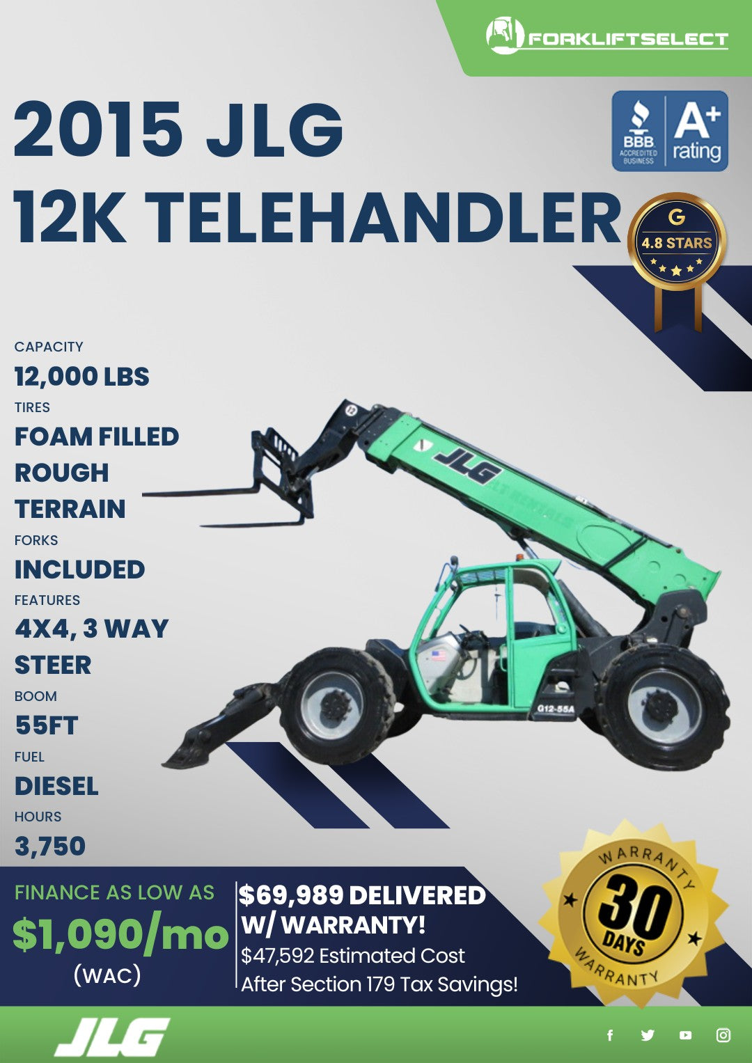 2015 JLG 12K Pneumatic