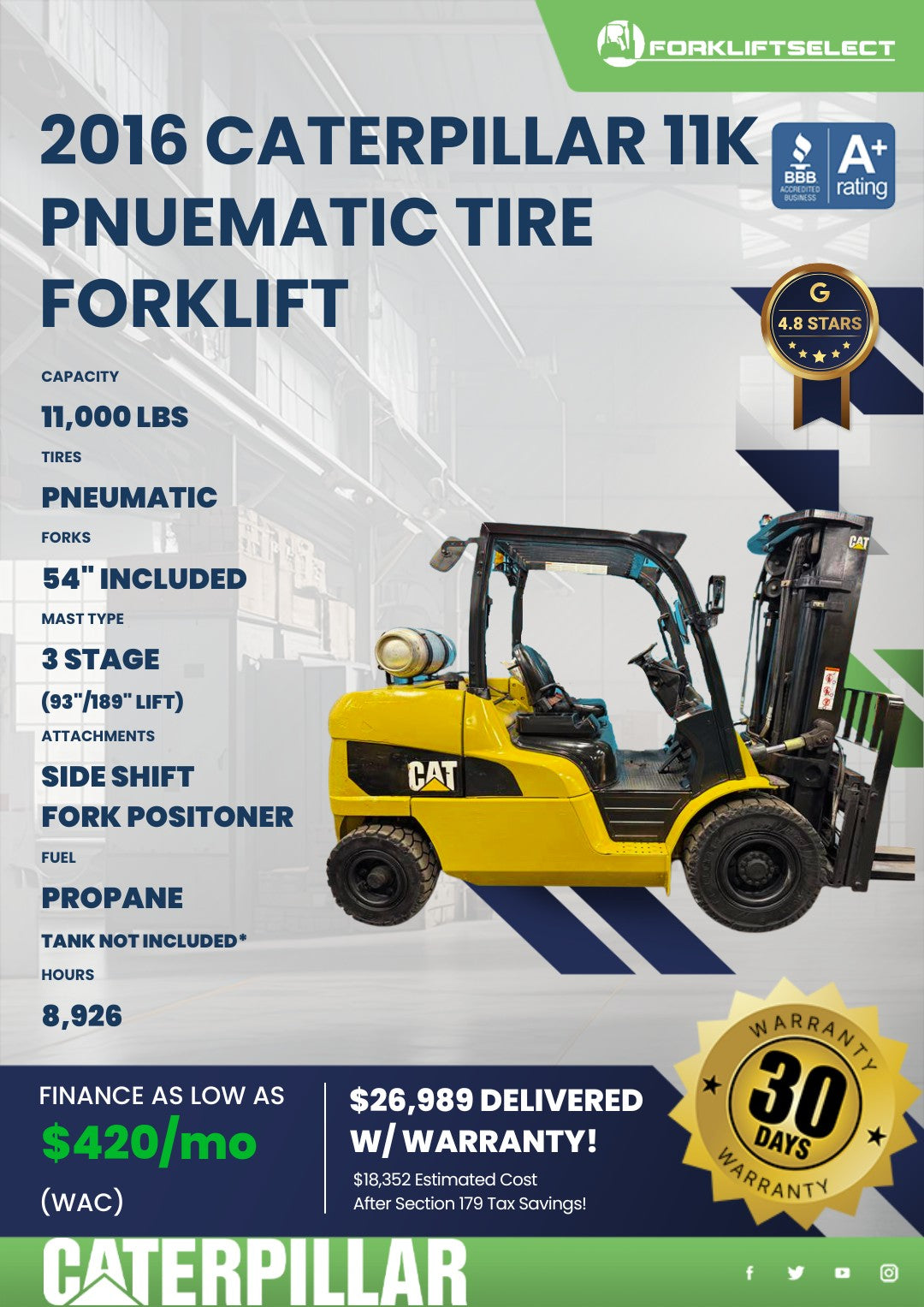 2016 Caterpillar 11K Pneumatic