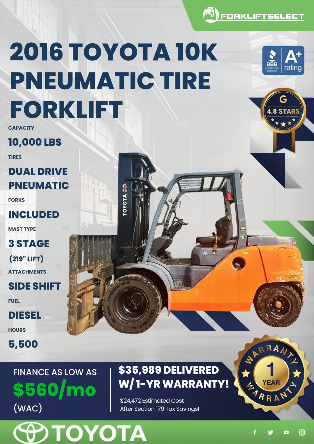 2016 Toyota 10K Pneumatic