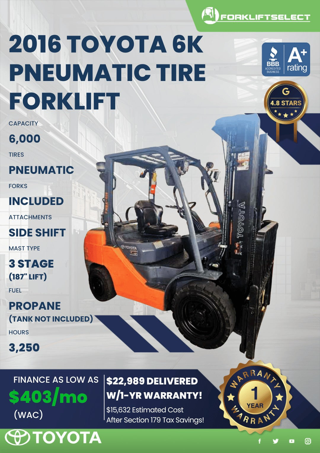 2016 Toyota 6K Pneumatic