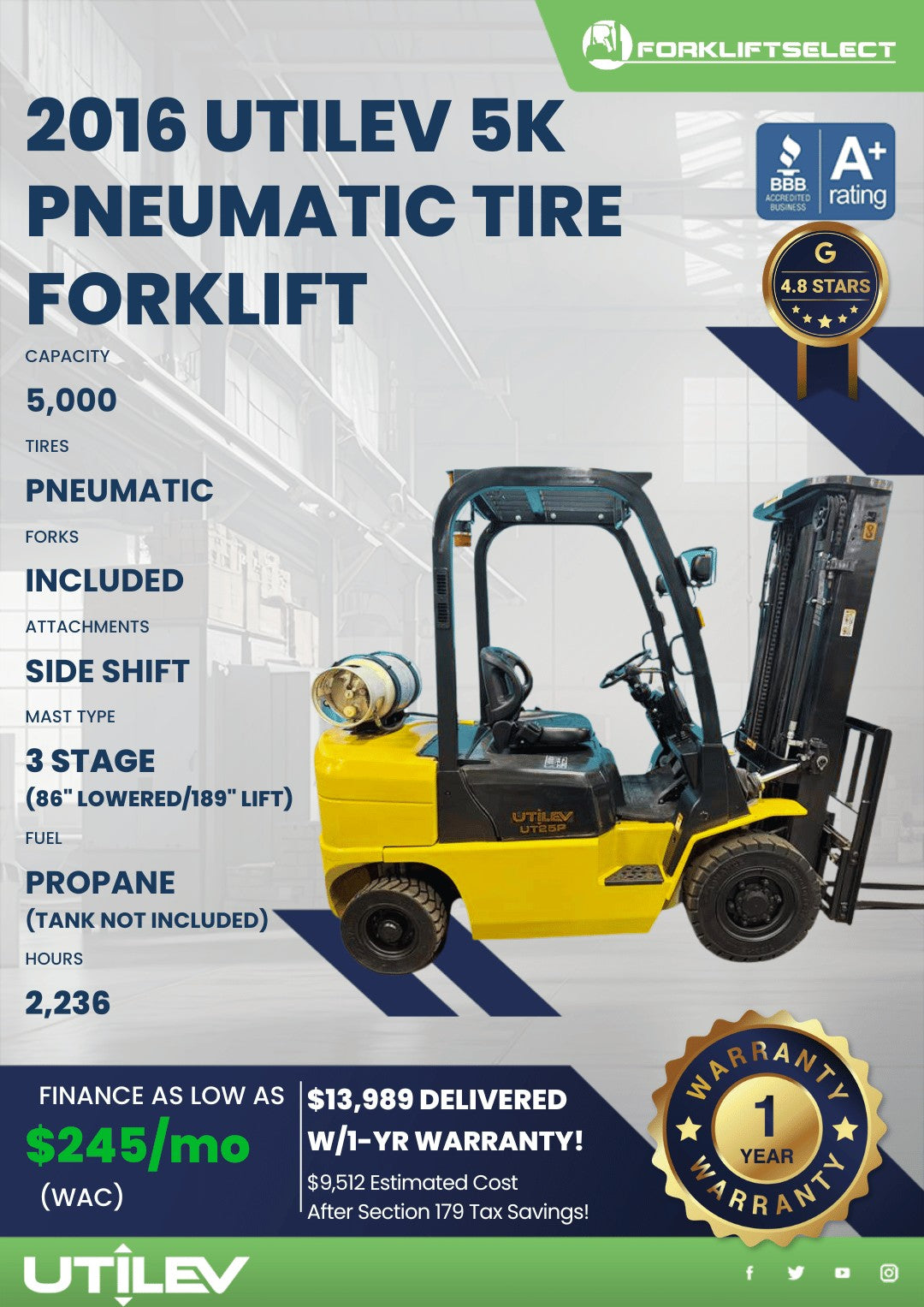 2016 Utilev 5K Pneumatic