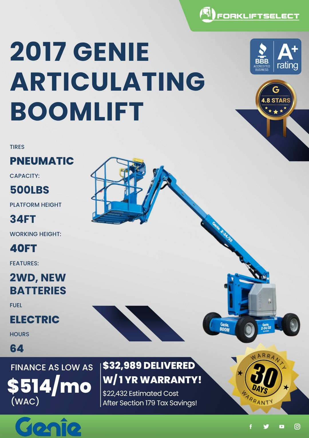 2017 Genie 1K Pneumatic