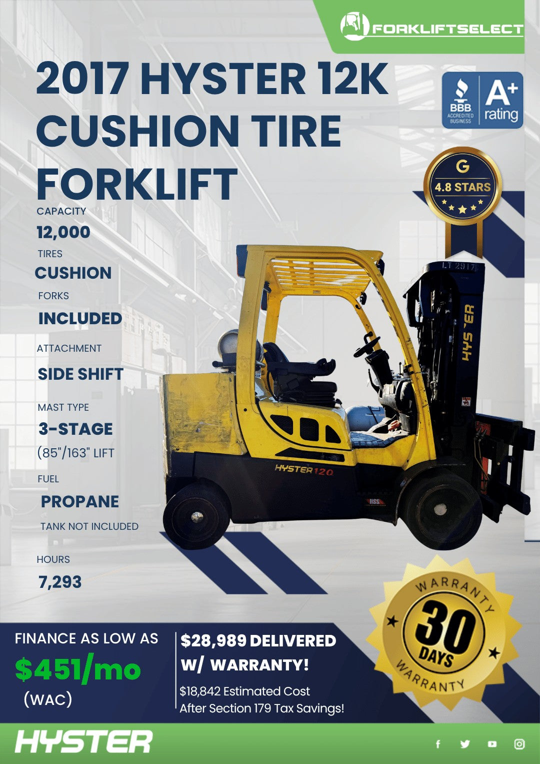 2017 Hyster 12K Cushion