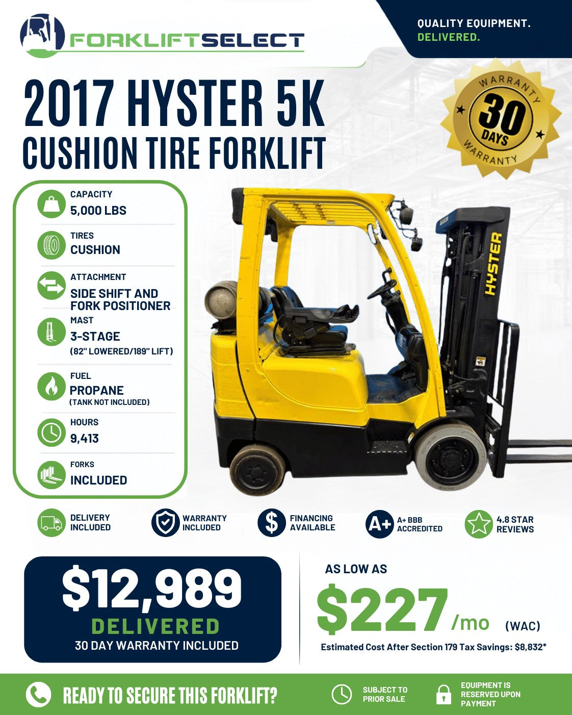 2017 Hyster 5K Cushion