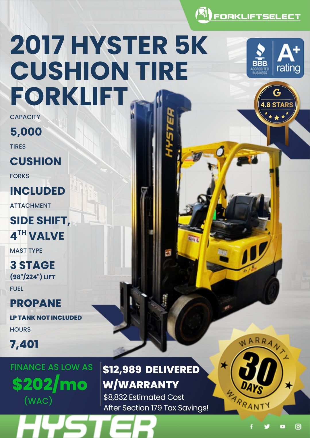 2017 Hyster 5K Cushion