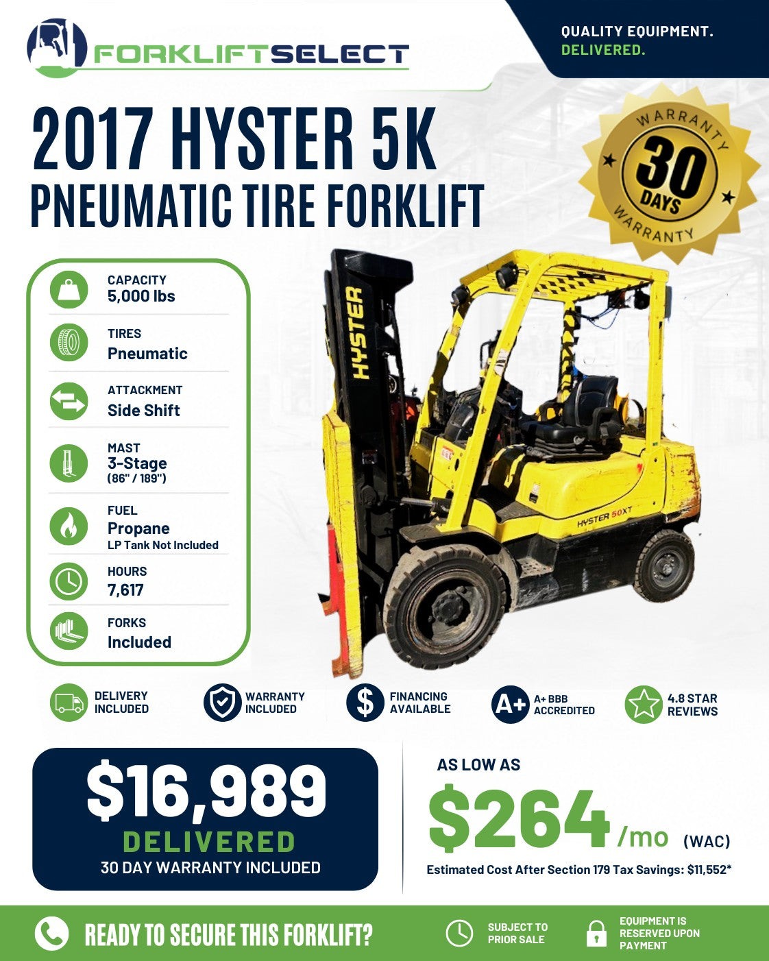 2017 Hyster 5K Pneumatic