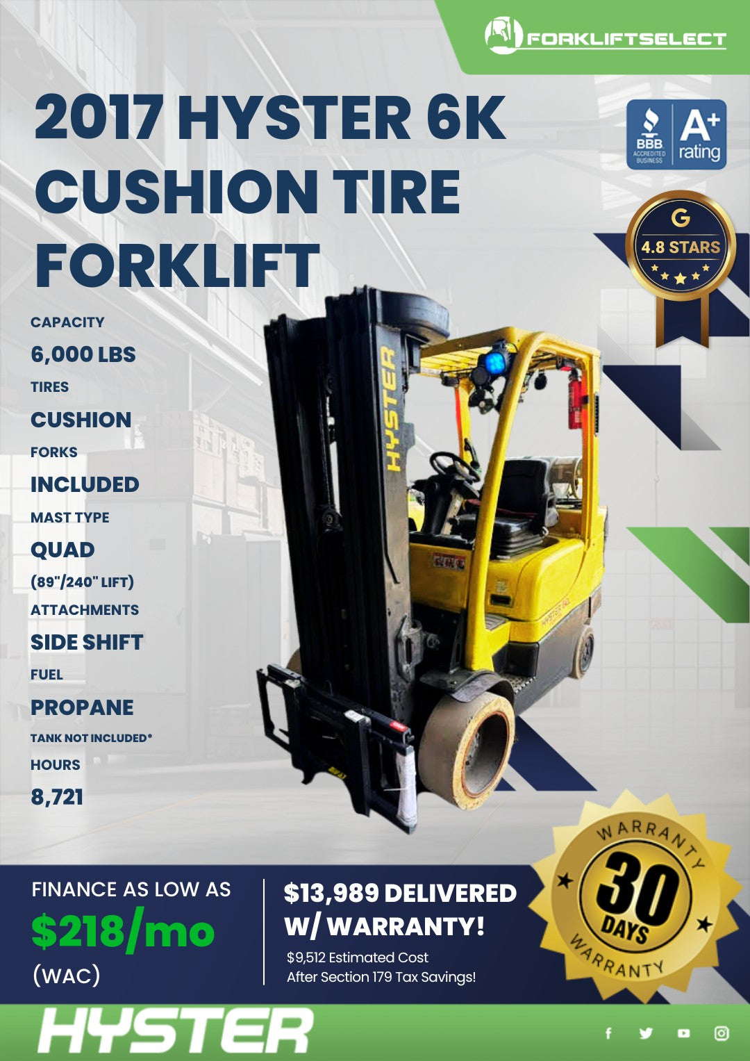 2017 Hyster 6K Cushion