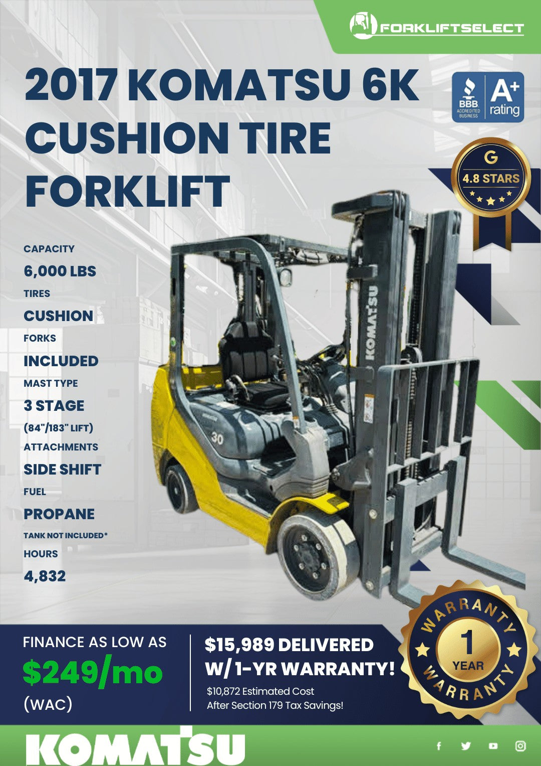 2017 Komatsu 6K Cushion