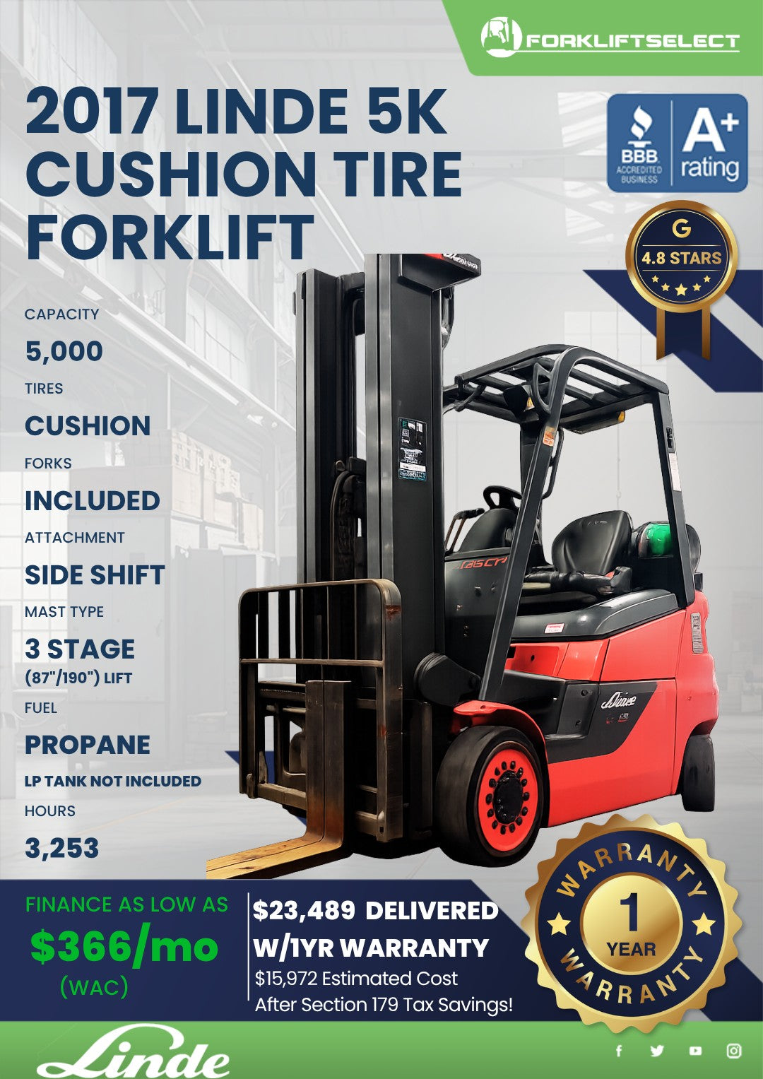 2017 Linde 5K Cushion
