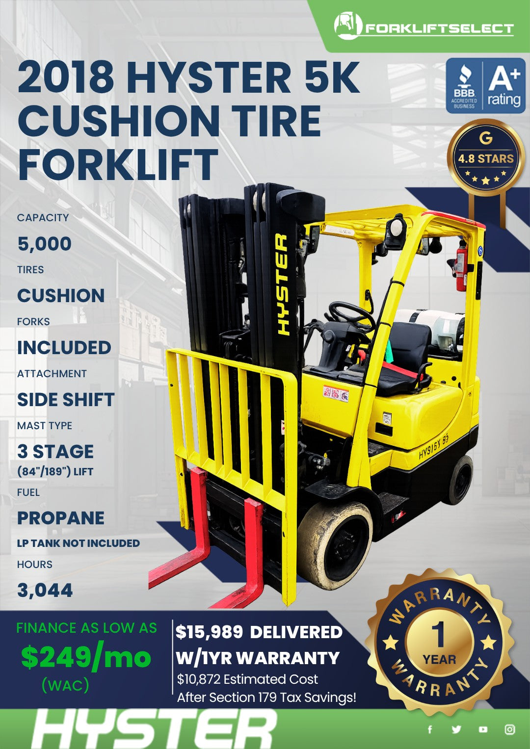 2018 Hyster 5K Cushion