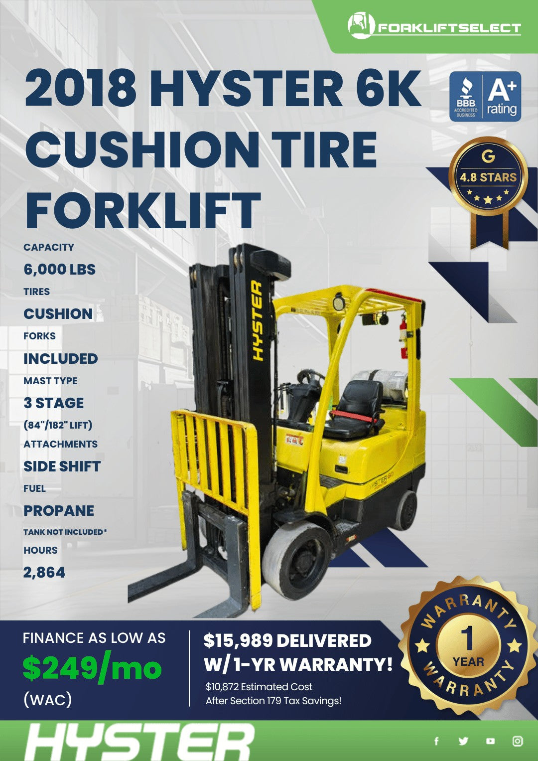 2018 Hyster 6K Cushion
