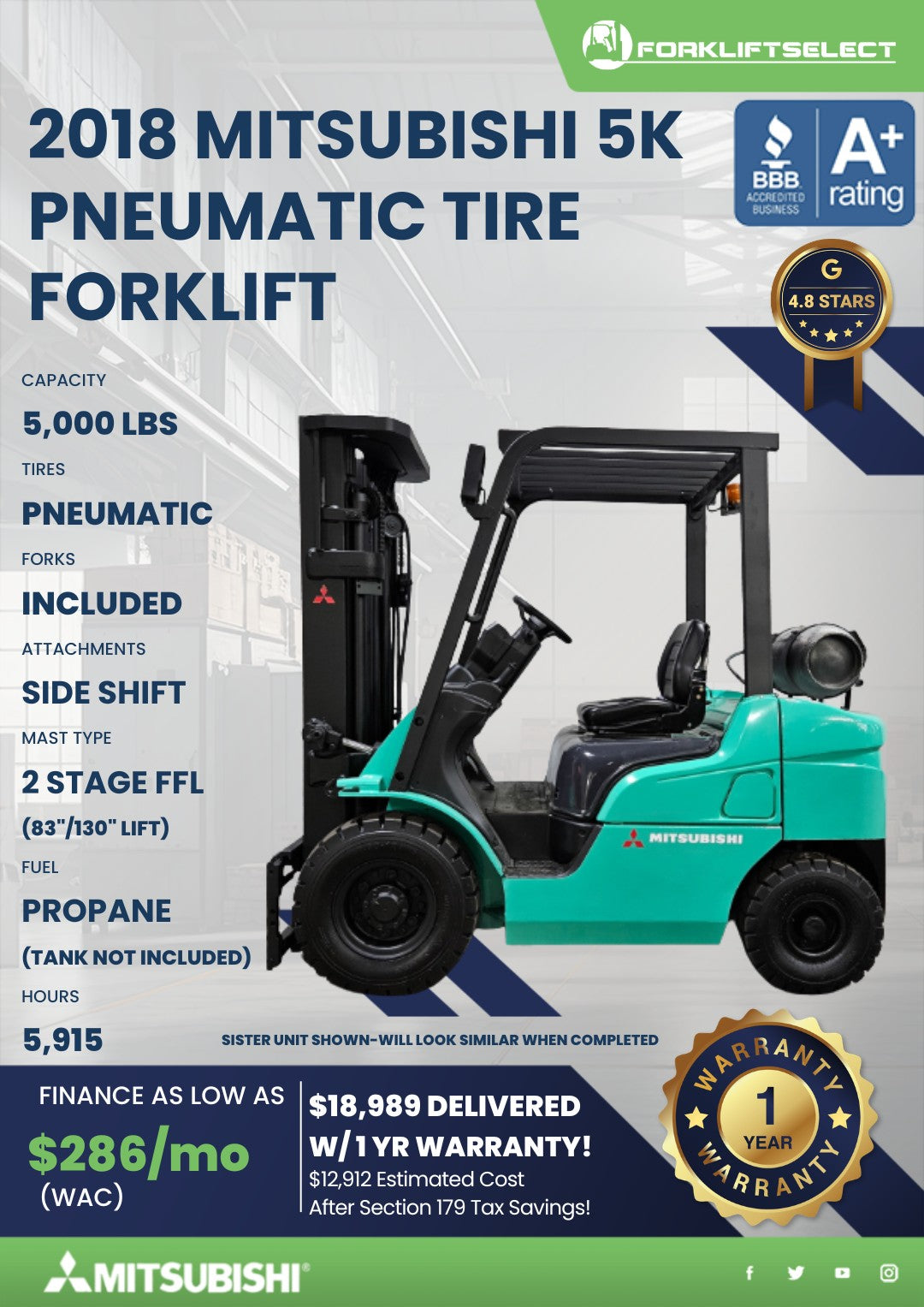 2018 Mitsubishi 5K Pneumatic