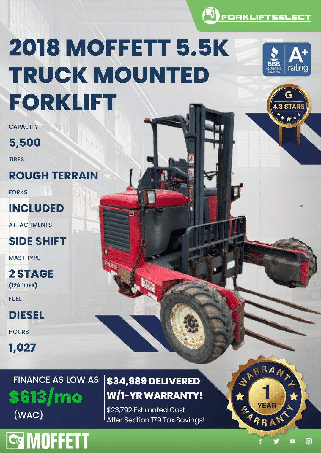2018 Moffett 6K Pneumatic