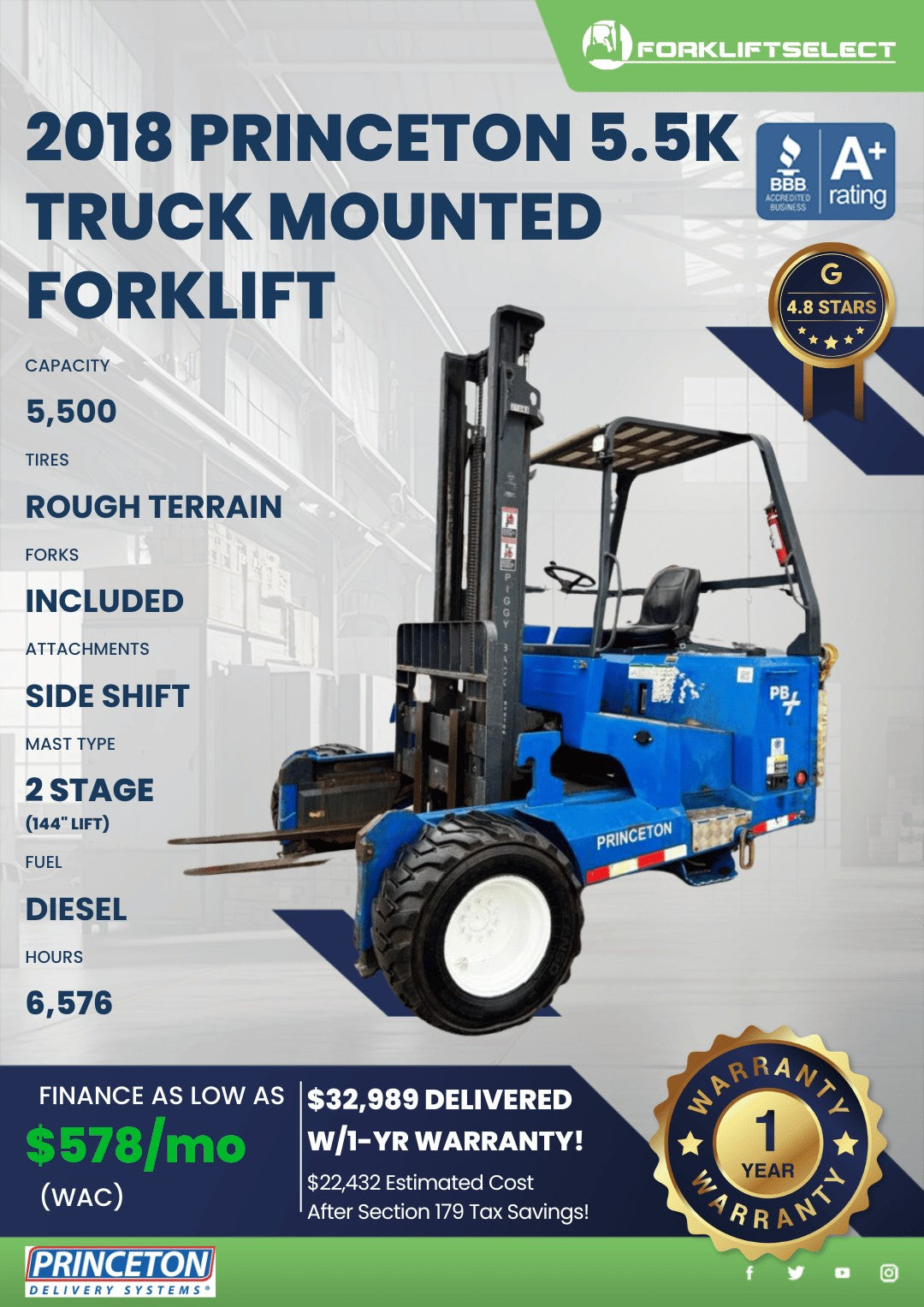 2018 Princeton 6K Pneumatic