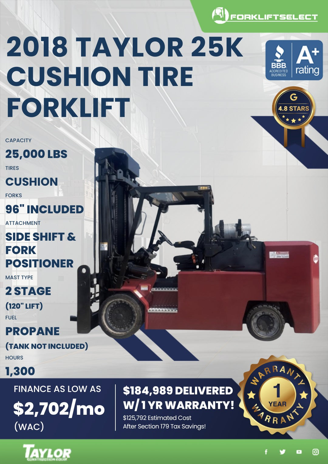2018 Taylor 25K Cushion