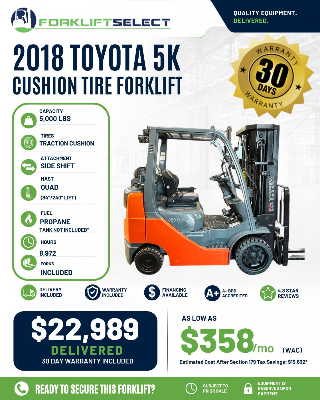 2018 Toyota 5K Cushion