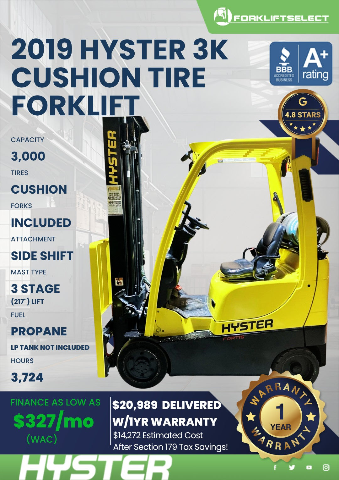 2019 Hyster 3K Cushion