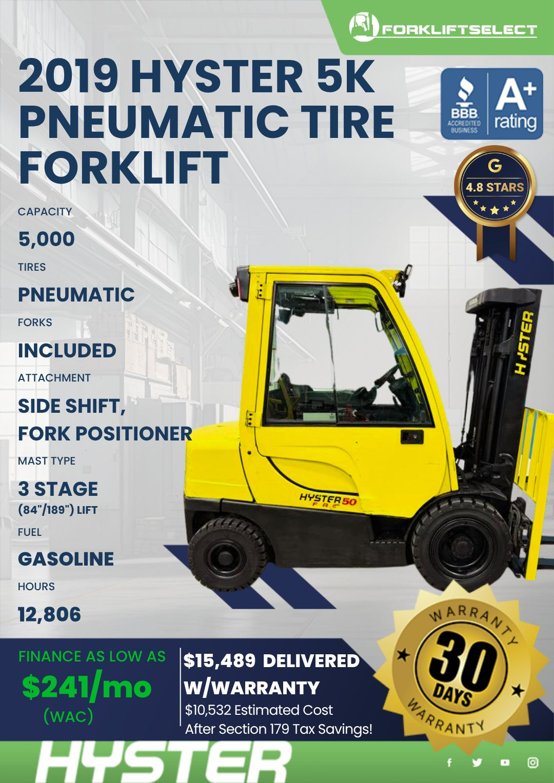 2019 Hyster 5K Pneumatic