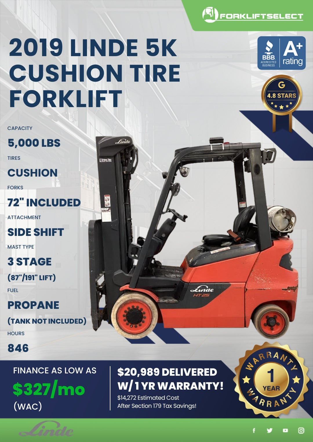 2019 Linde 5K Cushion