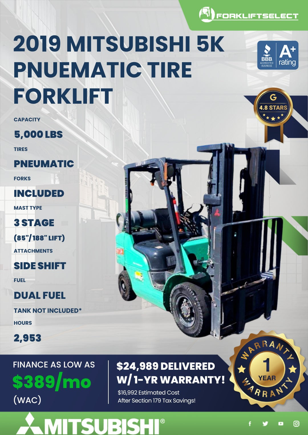 2019 Mitsubishi 5K Pneumatic