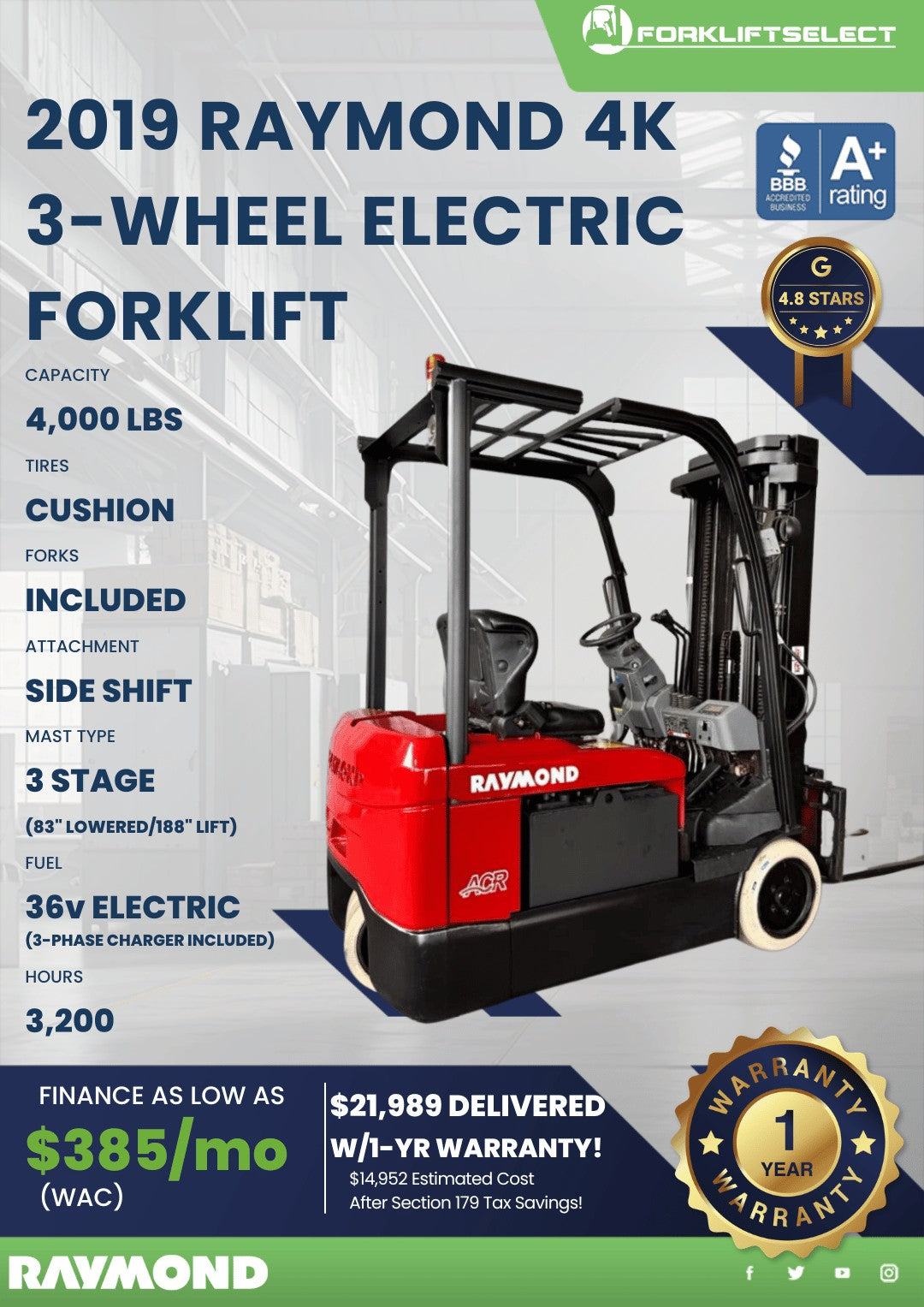 2019 Raymond 4K Cushion