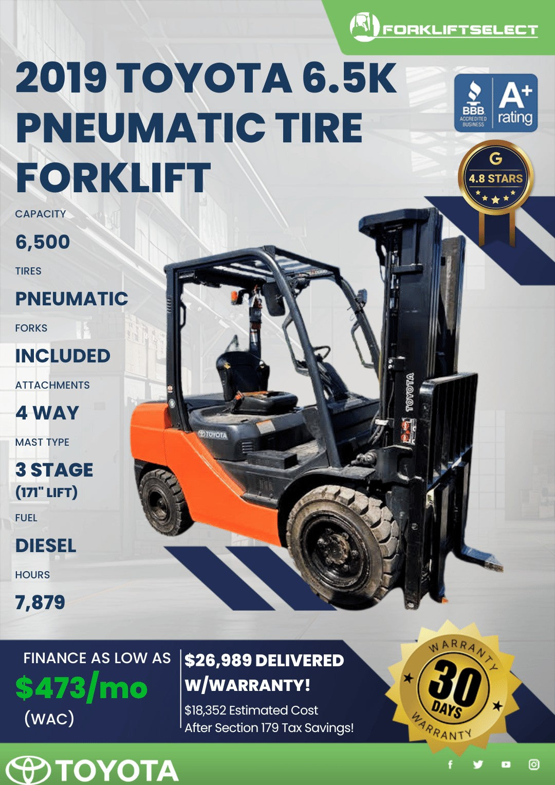 2019 Toyota 7K Pneumatic
