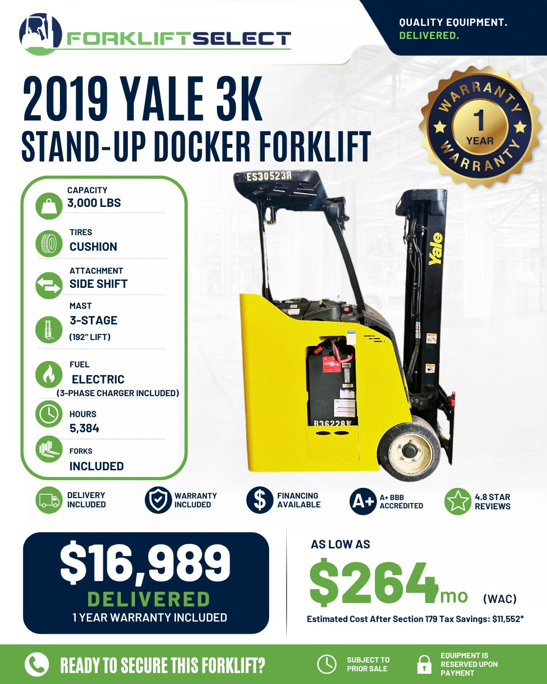 2019 Yale 3K Cushion