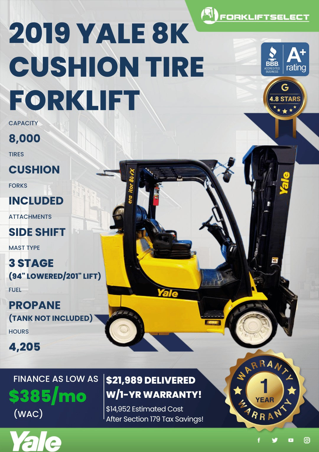 2019 Yale 8K Cushion