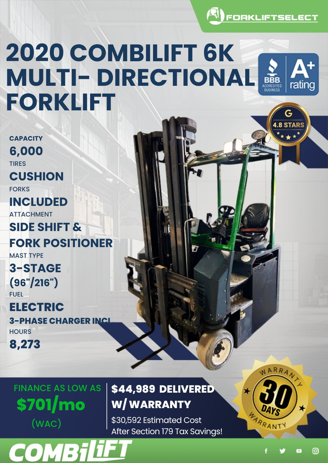 2020 Combilift 6K Cushion