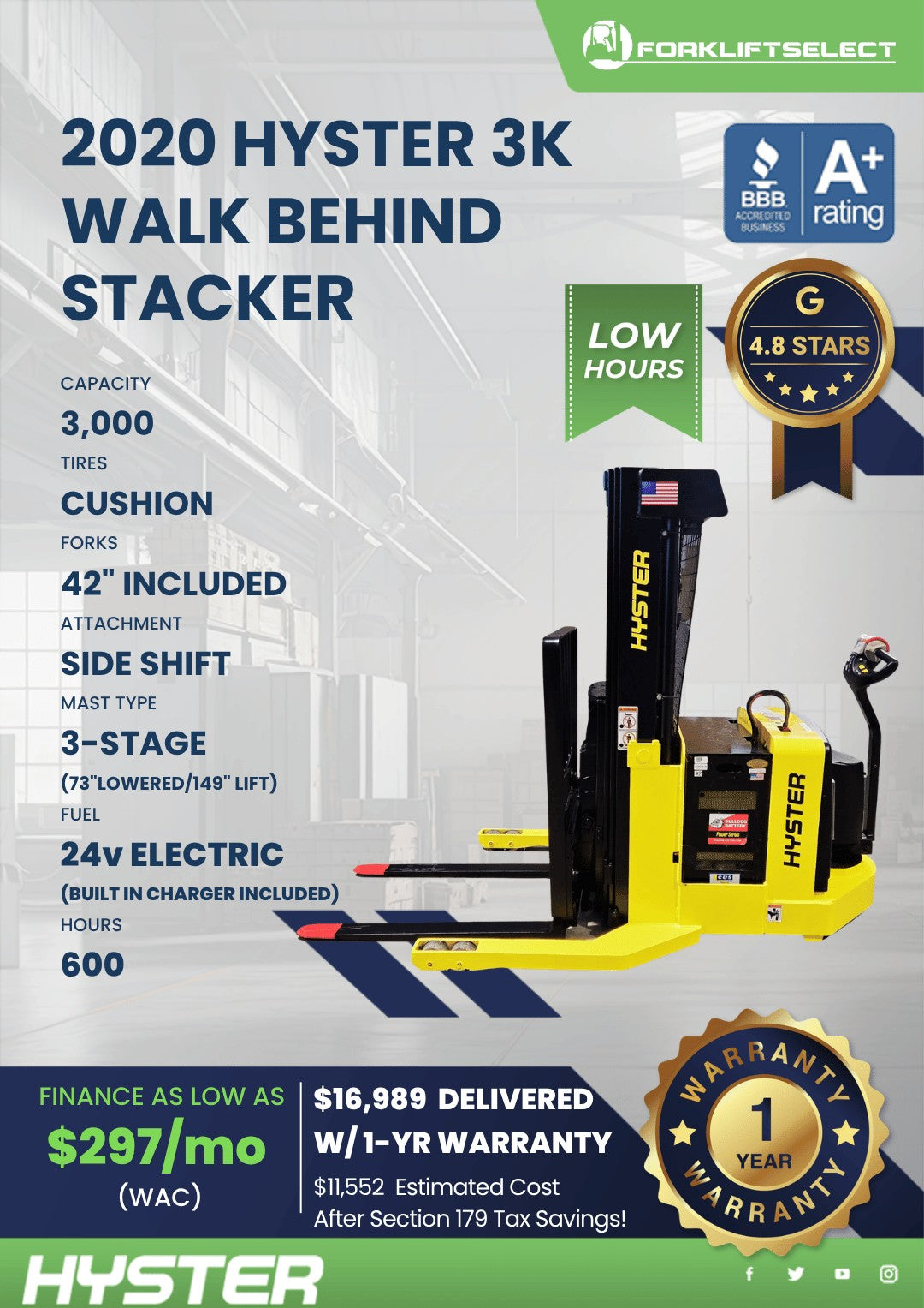 2020 Hyster 3K Cushion