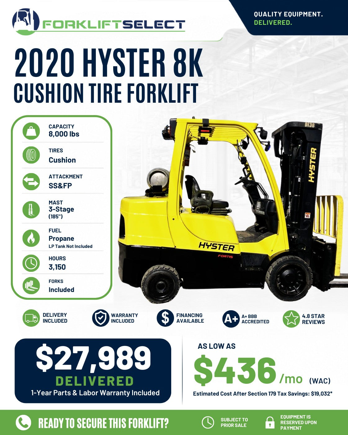2020 Hyster 8K Cushion