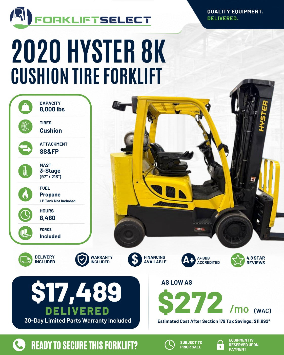 2020 Hyster 8K Cushion