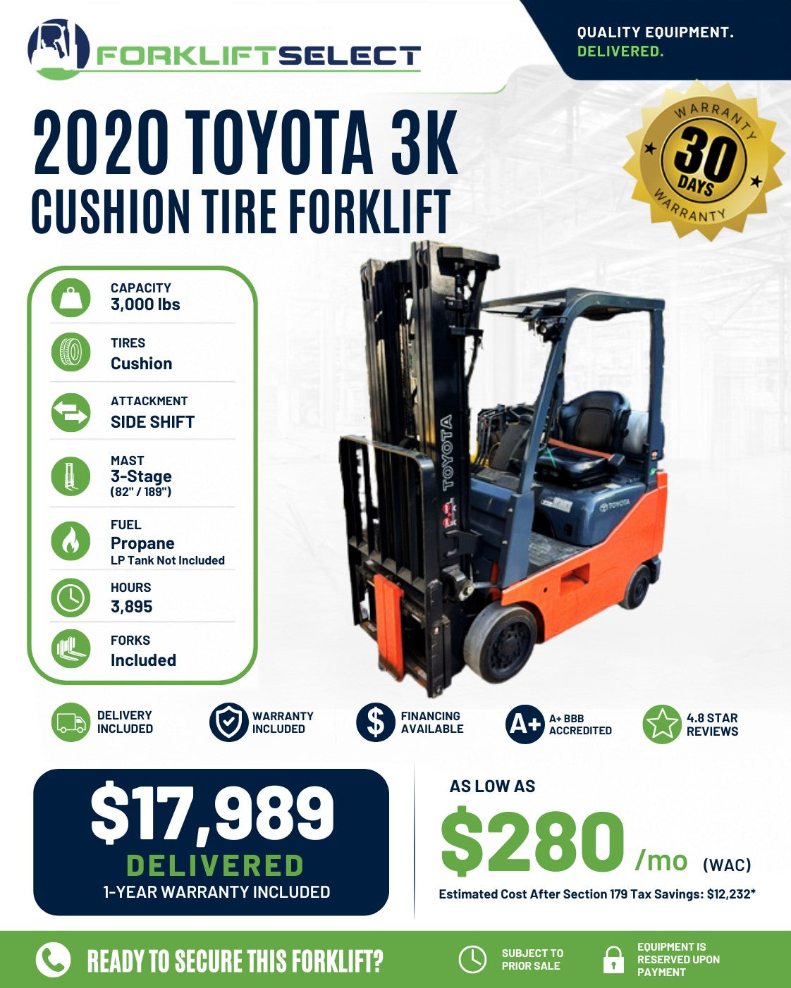 2020 Toyota 3K Cushion