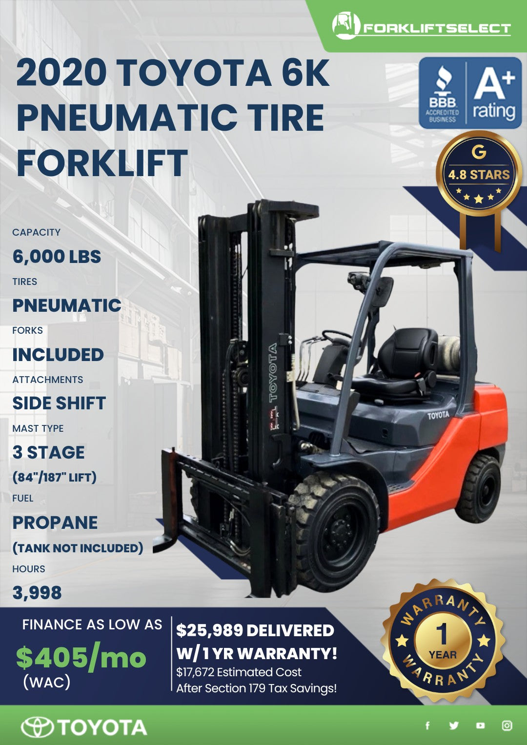 2020 Toyota 6K Pneumatic