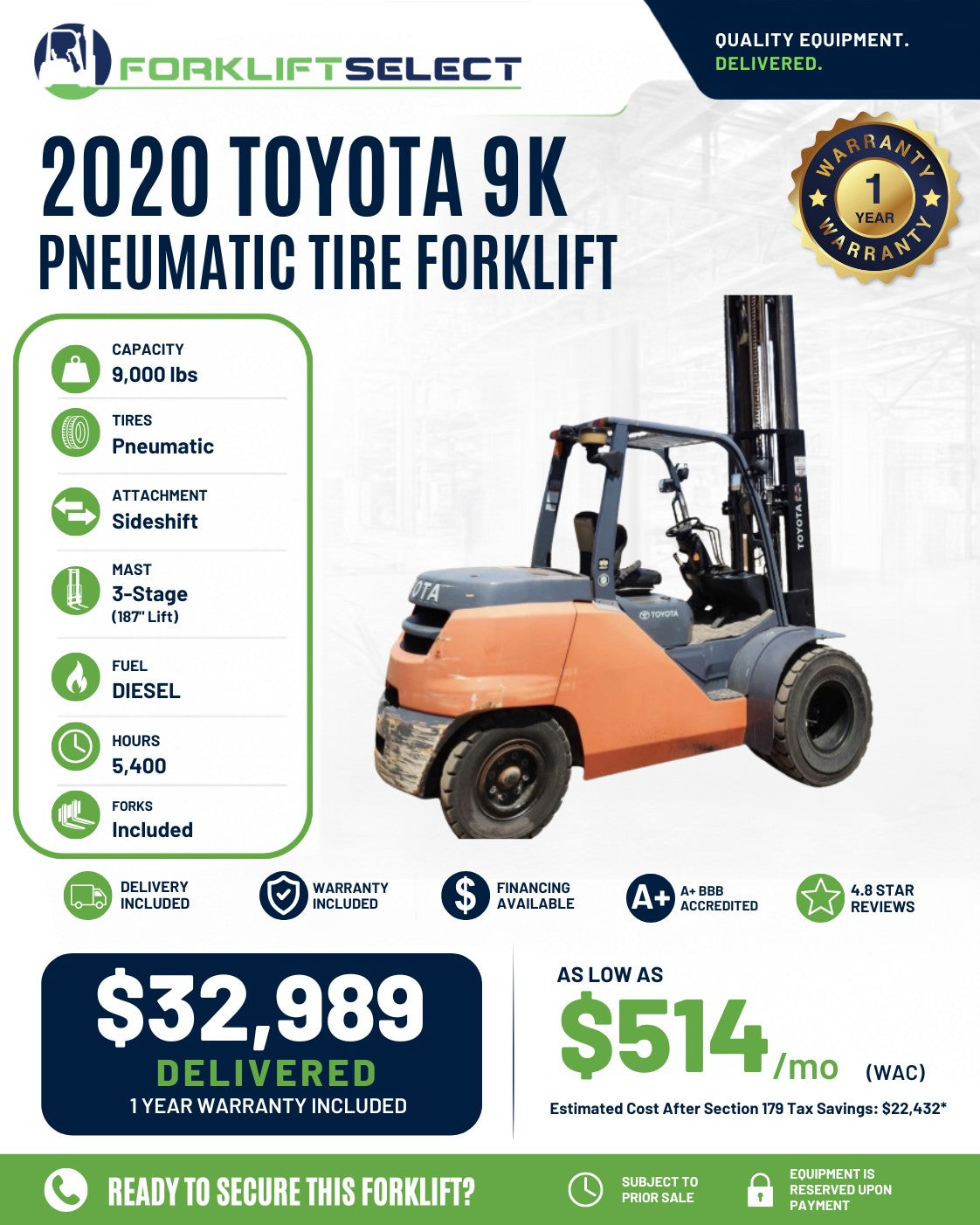 2020 Toyota 9K Pneumatic