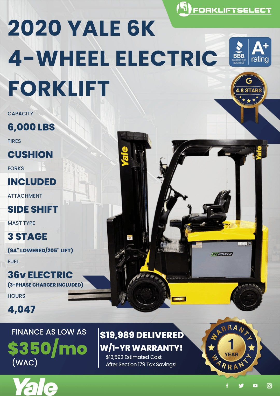 2020 Yale 6K Cushion