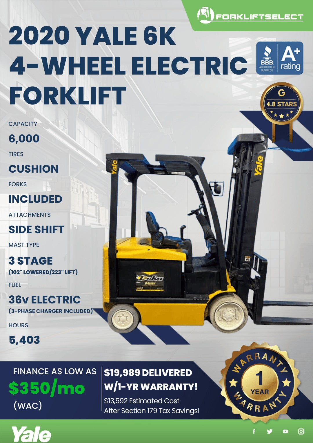2020 Yale 6K Cushion